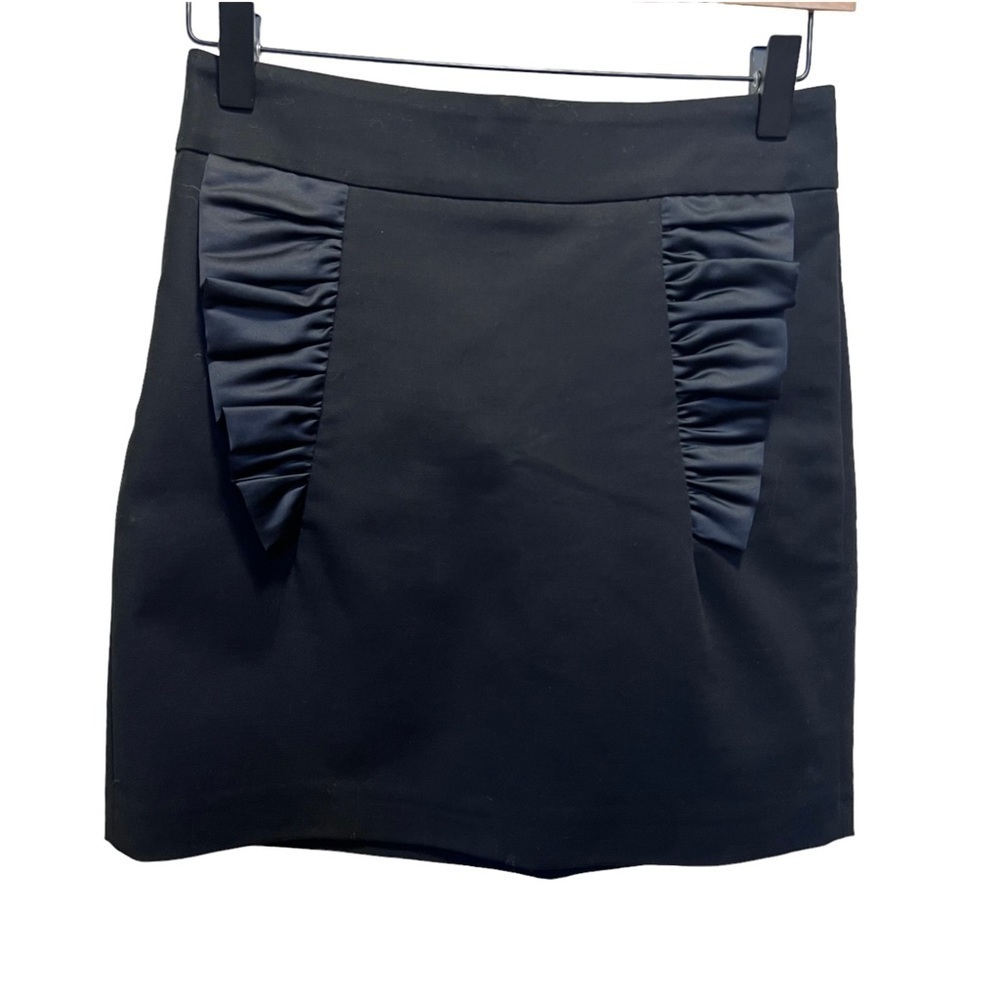 French Connection Black Ruffle Mini Skirt Size 2